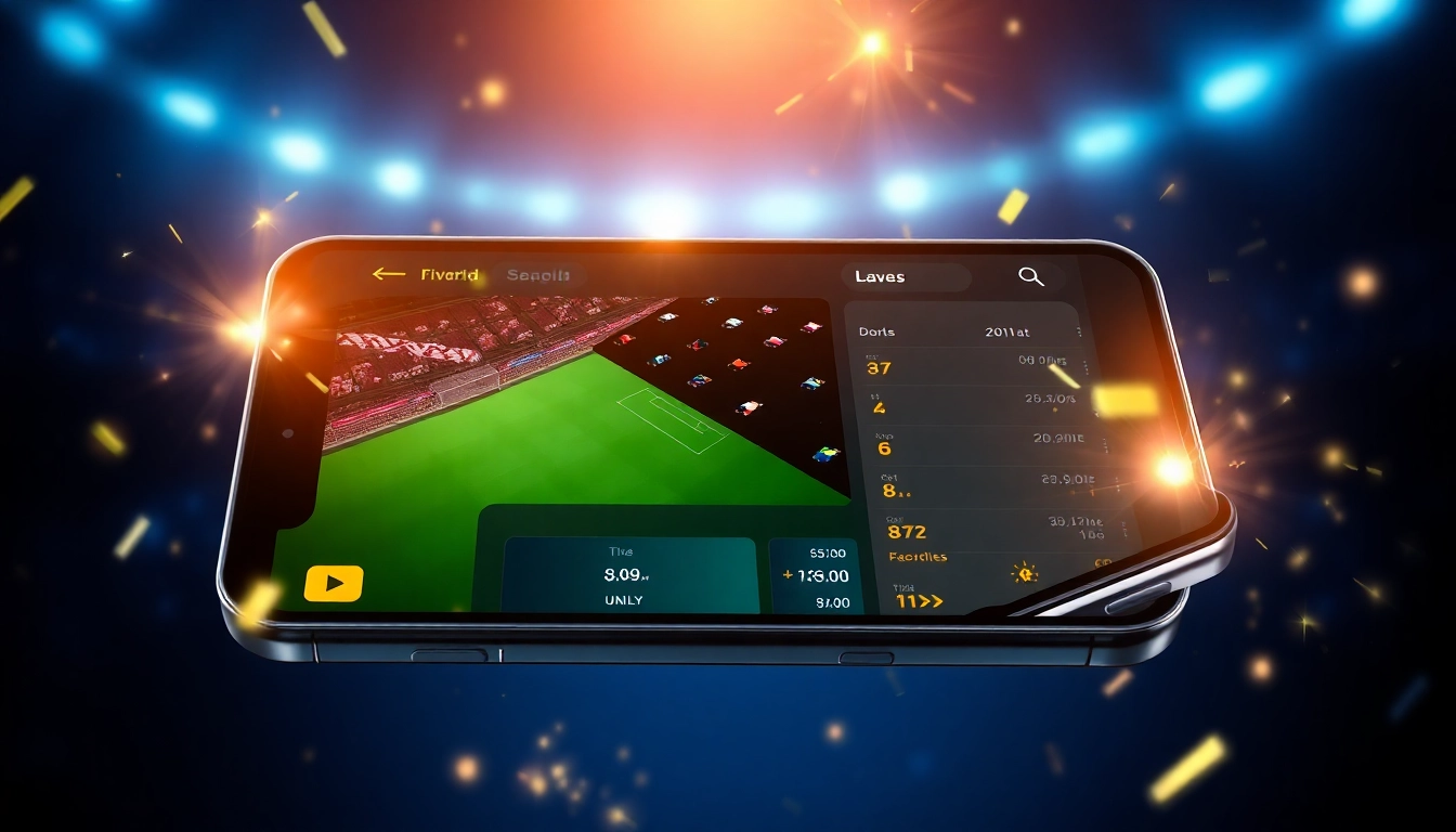 Gold365 online betting platform logo displayed on a smartphone screen with vibrant sports imagery, highlighting trust, speed, and user-friendly features for Indian bettors.