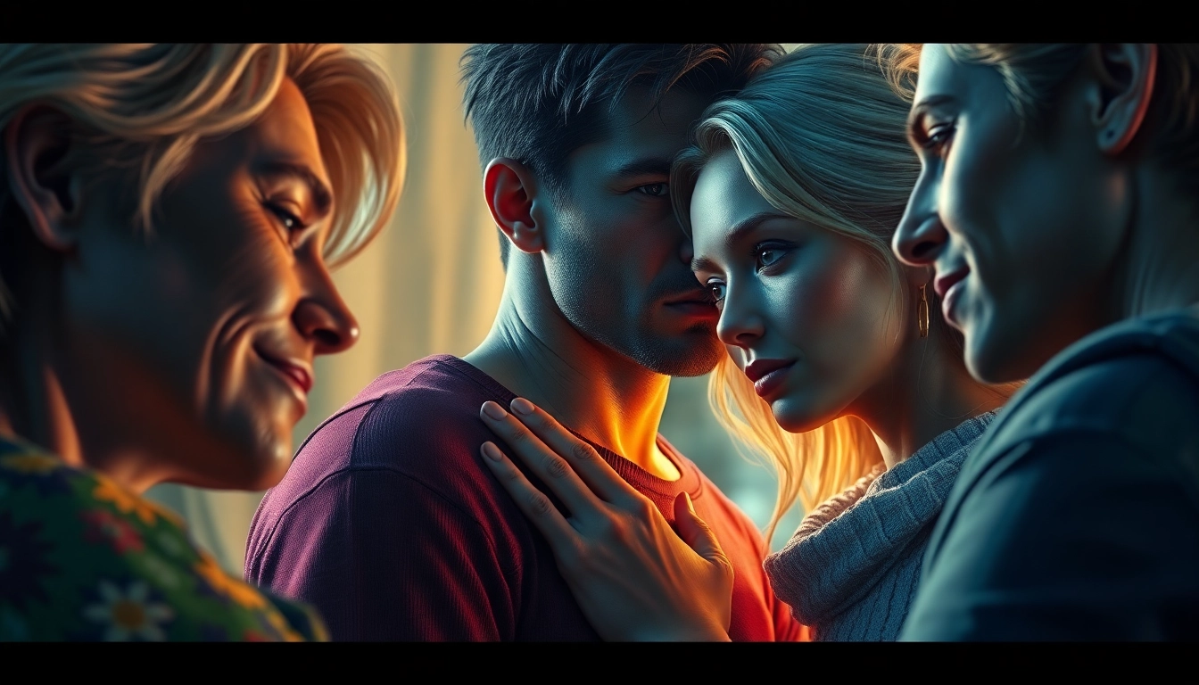 Detailed description of a scene created with a nsfw ai generator showcasing realistic adult characters engaging in intimate interaction with soft lighting and vibrant colors.