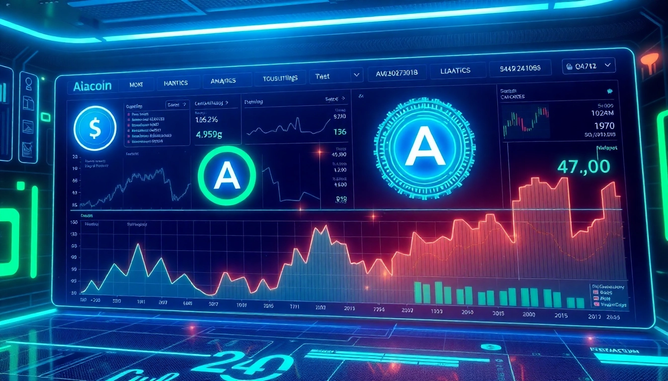Aicoin digital stock chart illustrating market trends and data analysis for investors and traders